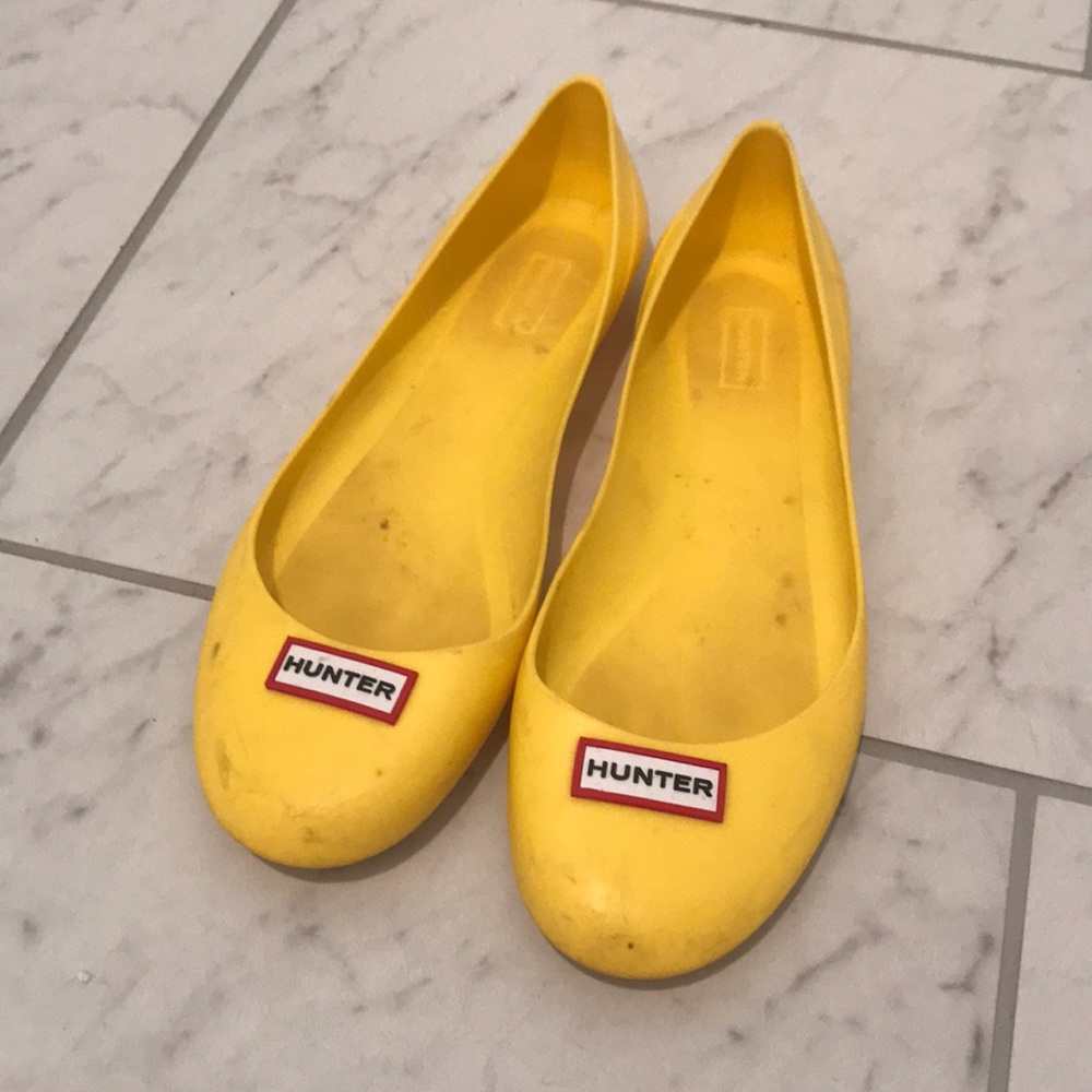 Bright yellow hunter flats